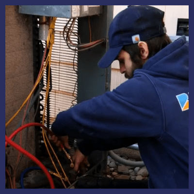 Broadley's tech installing wiring.